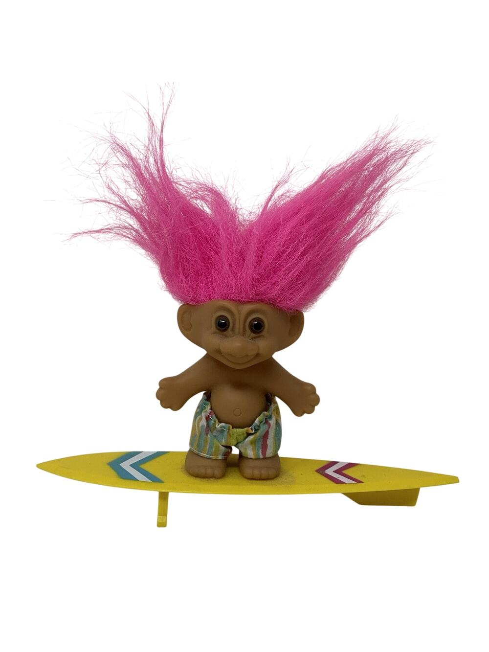 3” Vintage Troll Doll Surfer Boy - Pink Hair